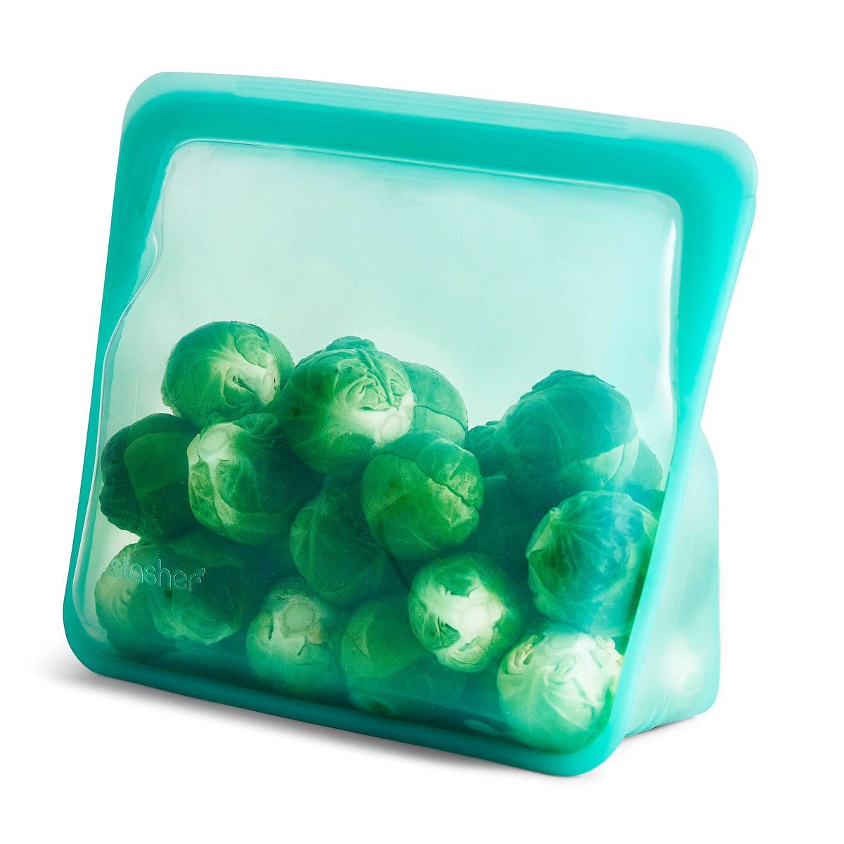 Stasher bolsa silicona base vertical azul para almacenamiento seguro de alimentos