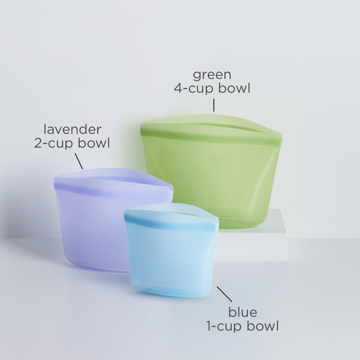 Stasher cuenco silicona 1 taza lavanda, perfecto para guardar snacks.
