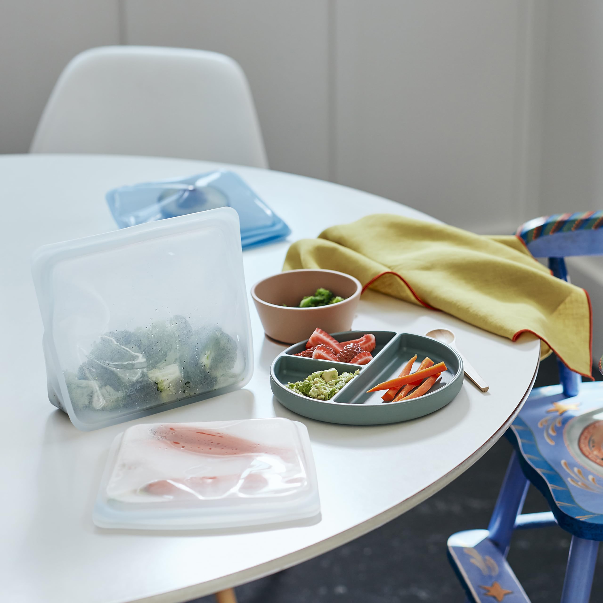 Stasher bolsa de silicona para microondas y horneado, visualización de calentamiento.