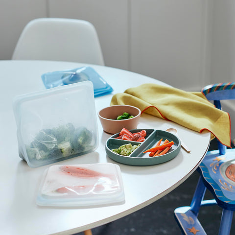 Stasher bolsa de silicona para microondas y horneado, visualización de calentamiento.