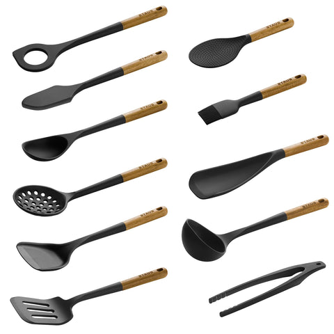 STAUB brocha de repostería de silicona con mango de madera, para glaseados y repostería.