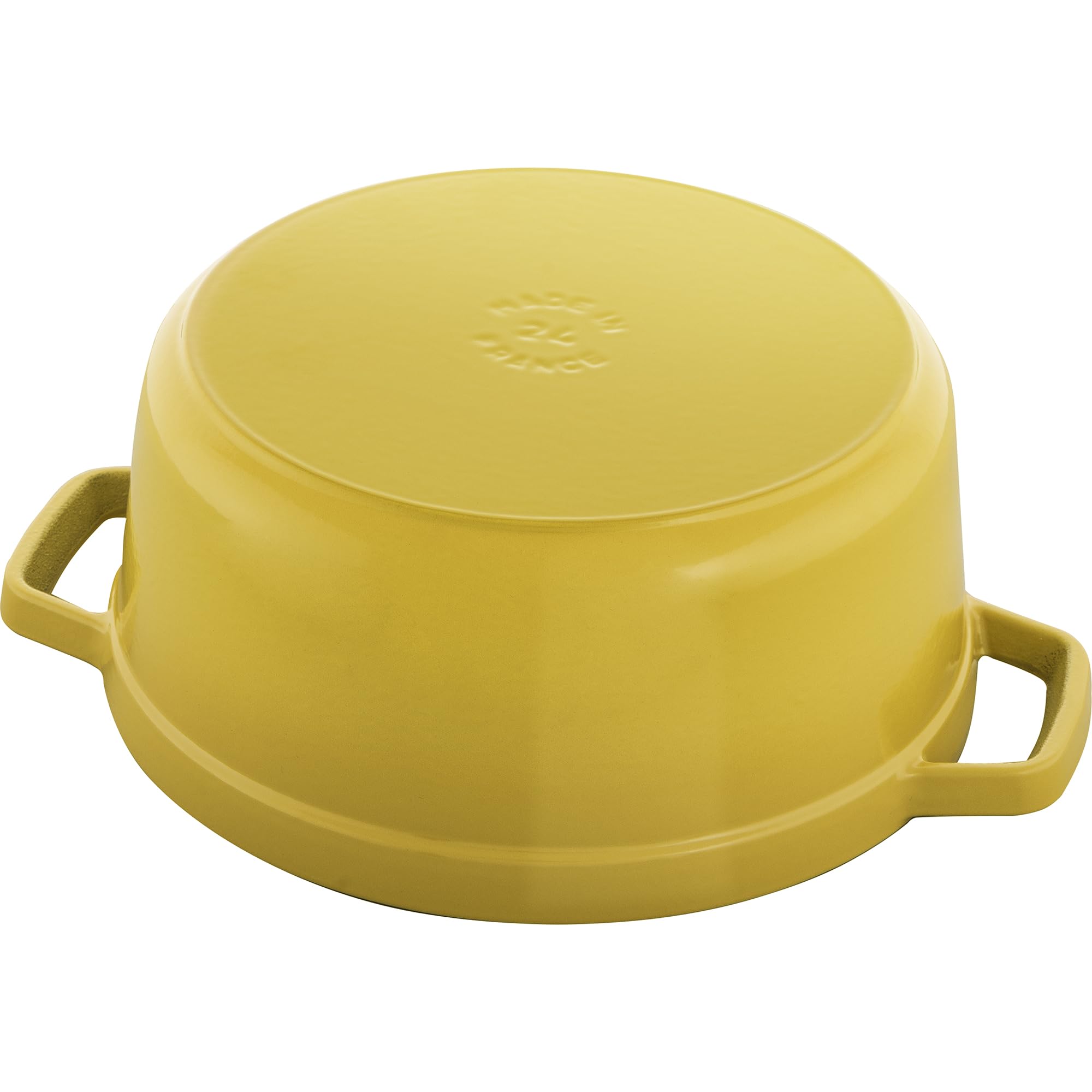 Staub cazoleta de hierro forjado 4 qt Citron, ideal para guisos y estofados.
