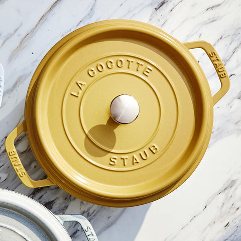 Staub cazoleta de hierro forjado 4 qt Citron, horno hasta 900f.
