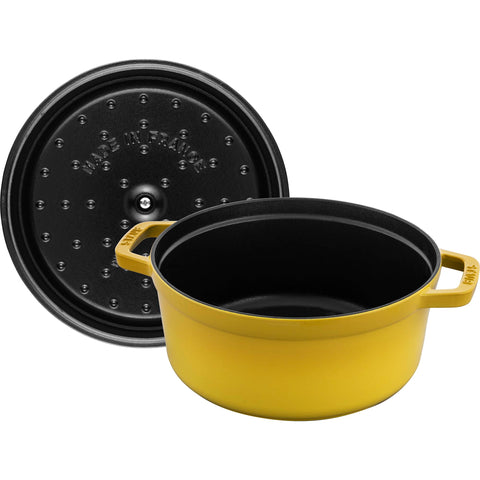 Staub cazoleta de hierro forjado 4 qt Citron, compatible con inducción.