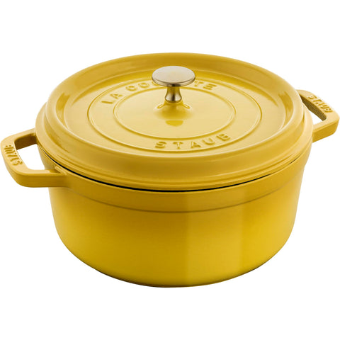 Staub cazoleta de hierro forjado 4 qt Citron, vista general para guisos lentos.