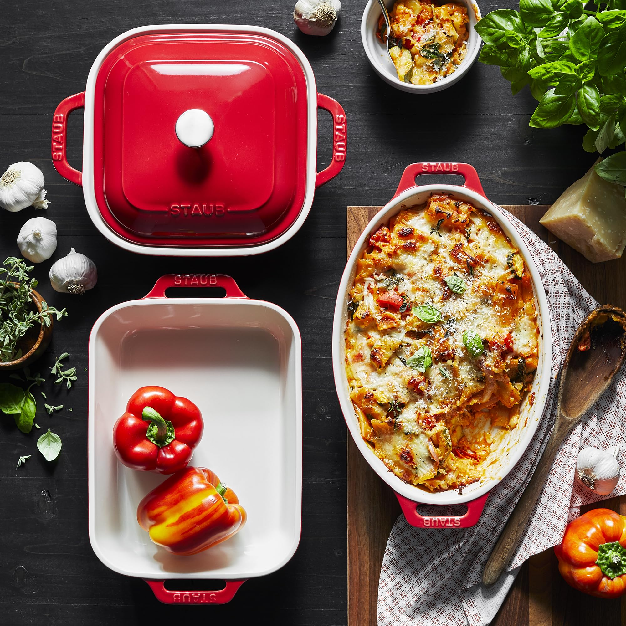 STAUB bandeja rectangular 7-5x6 para hornear platos sabrosos y servir directamente
