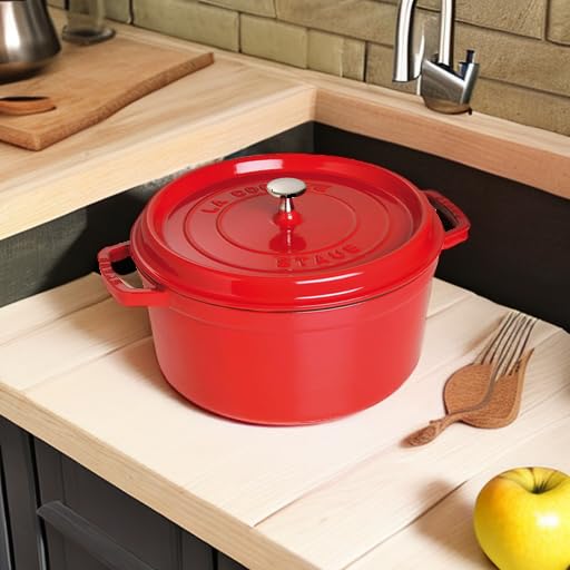 Base apta para inducción Staub cocotte cereza.