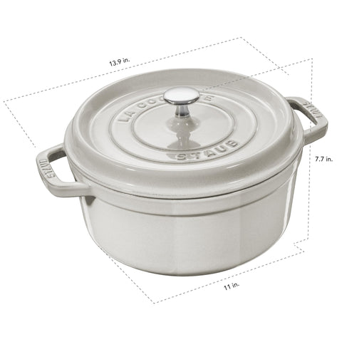 Staub cocotte interior esmaltado negro mate, dorado y braseado uniformes