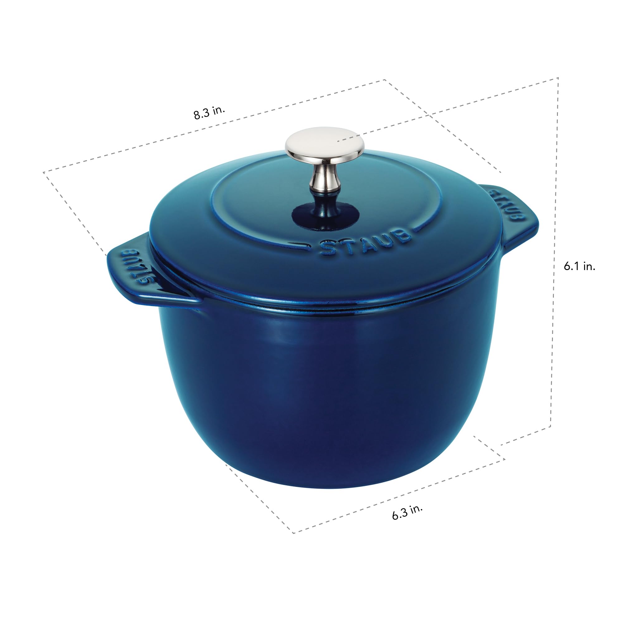 STAUB interior esmaltado negro mate mejora caramelización y sellado al dorar.