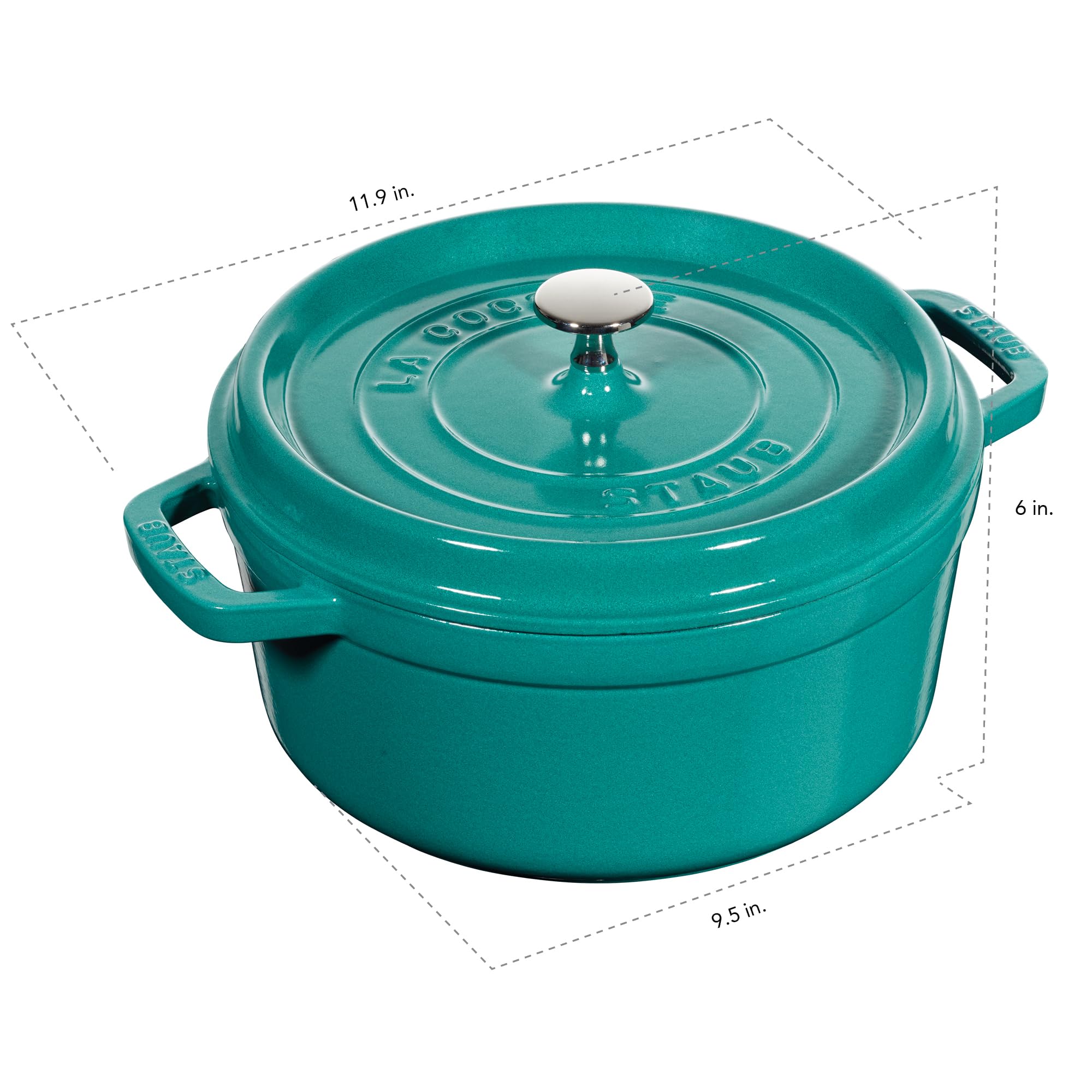STAUB perilla de acero niquelado, resistente y segura al calor.