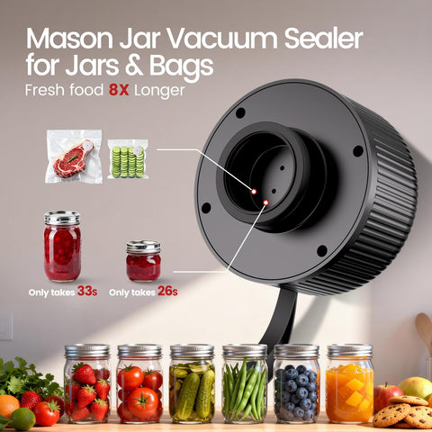Staweiger Genio Mason: kit completo con tapas y bolsas para conservar frescura
