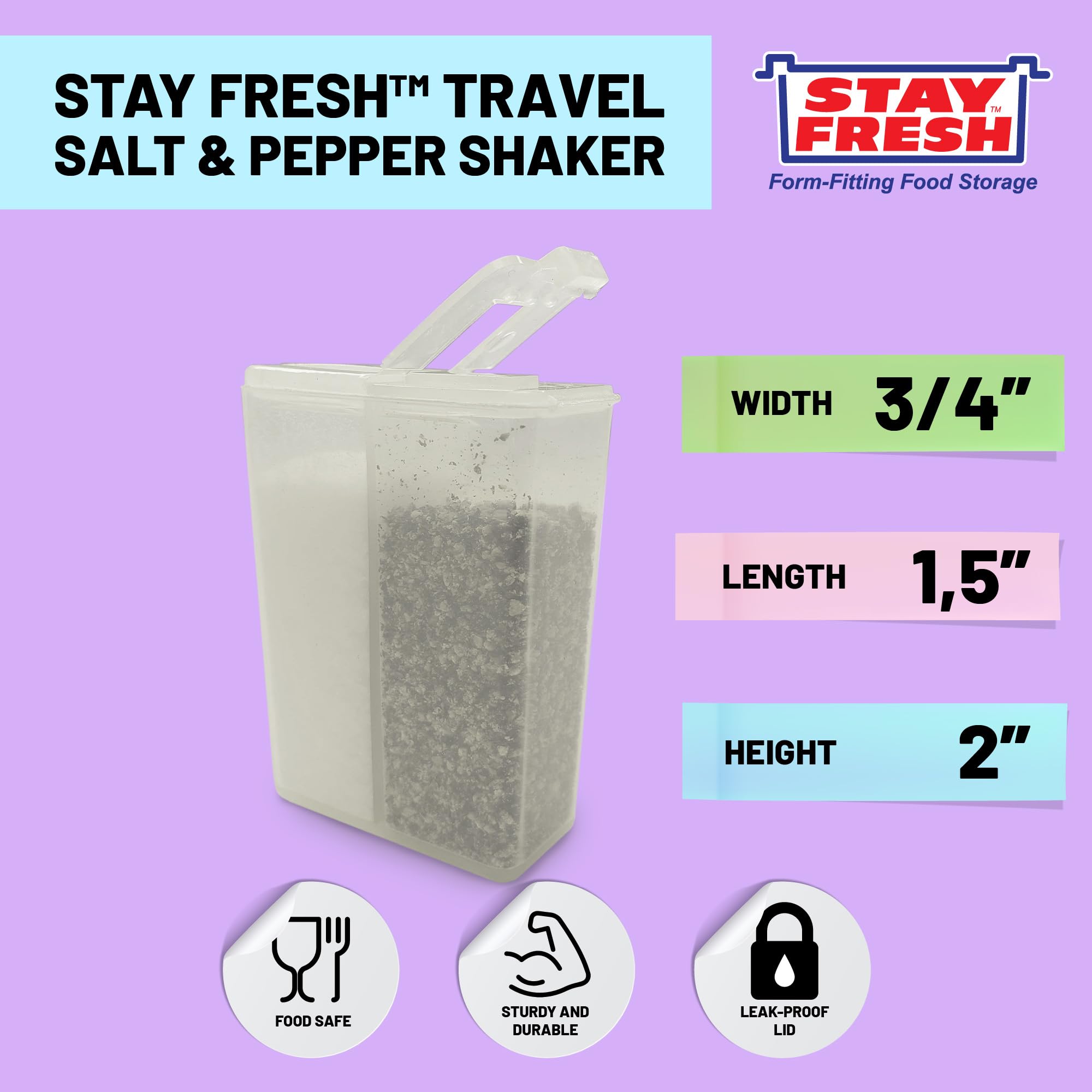 Stay Fresh dispensadores 2 en 1 para camping, útiles para sazonar al aire libre.
