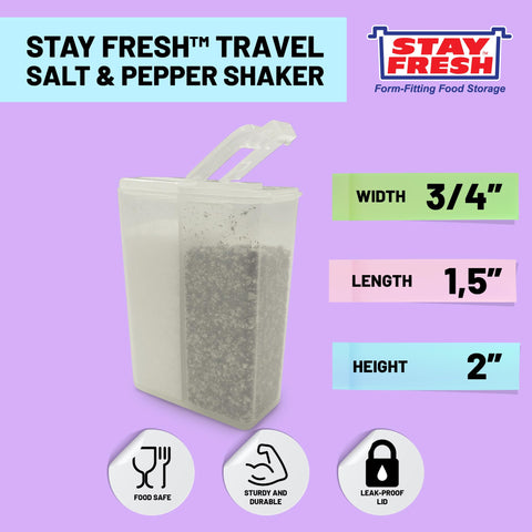Stay Fresh dispensadores 2 en 1 para camping, útiles para sazonar al aire libre.