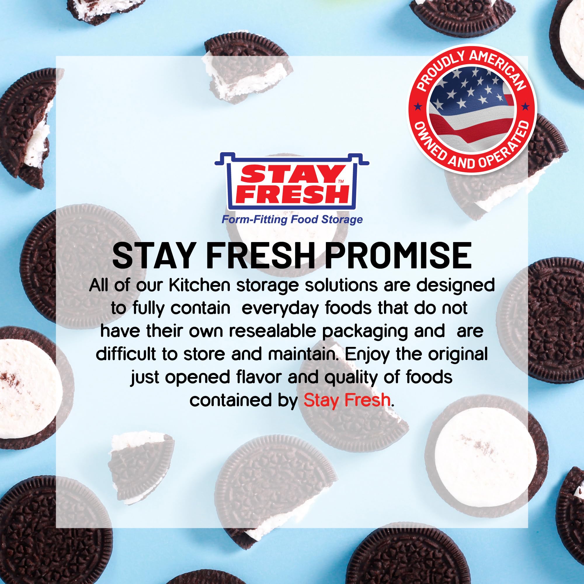 Stay Fresh set de dos tamaños: redondo y cuadrado para galletas