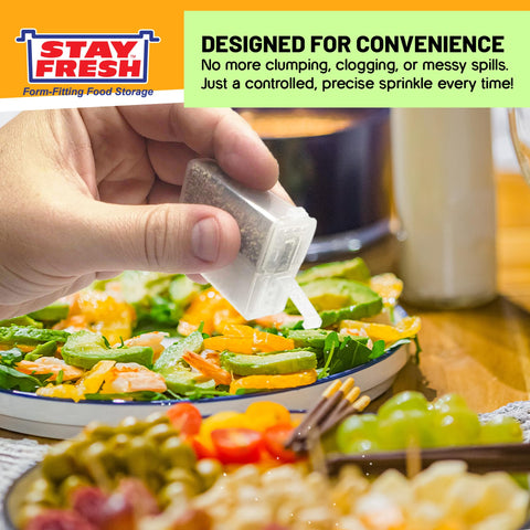 Stay Fresh tapas cierre hermetico evitan humedad y grumos en las especias.