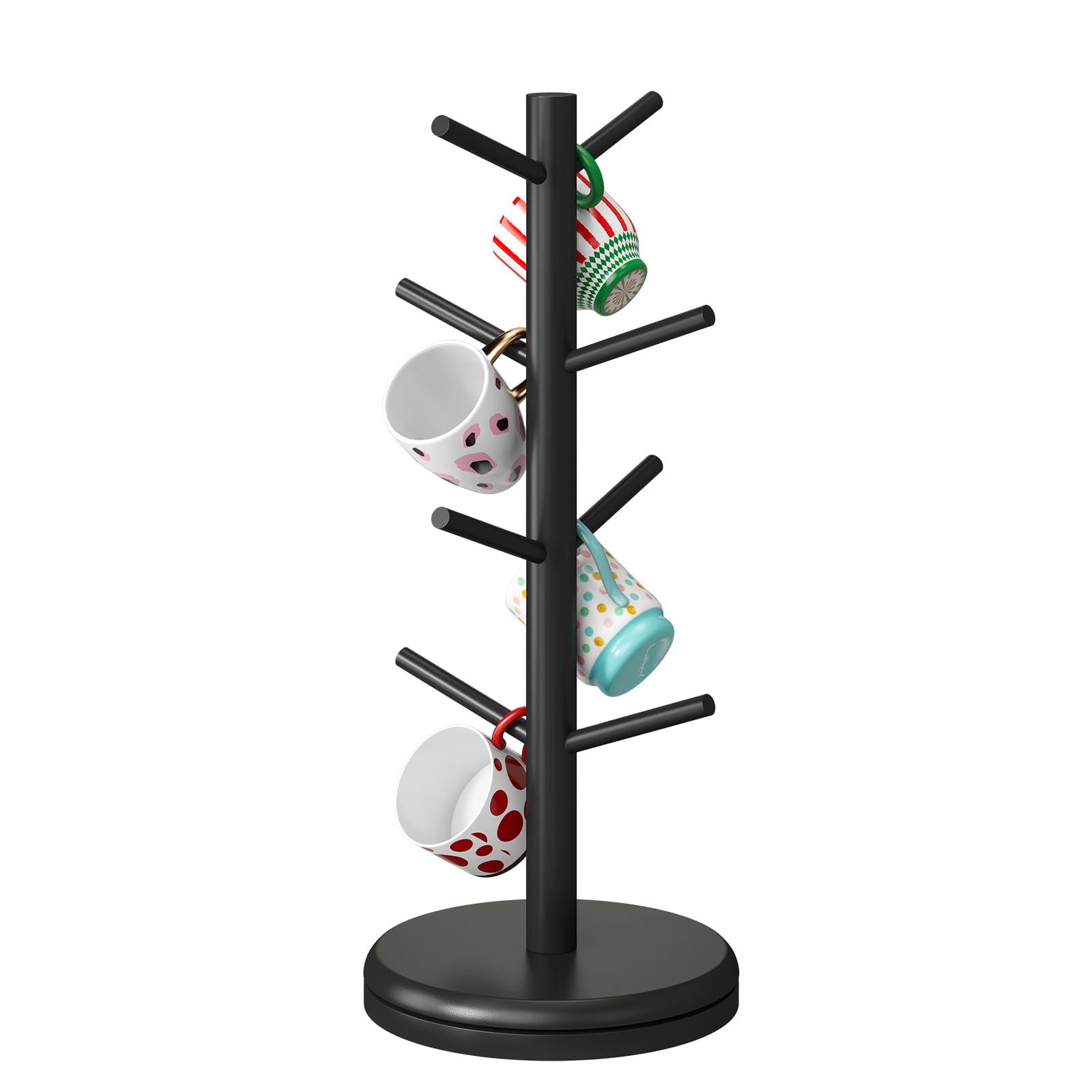 STDDRE Arbol porta-tazas 360°: acceso rápido a tazas favoritas