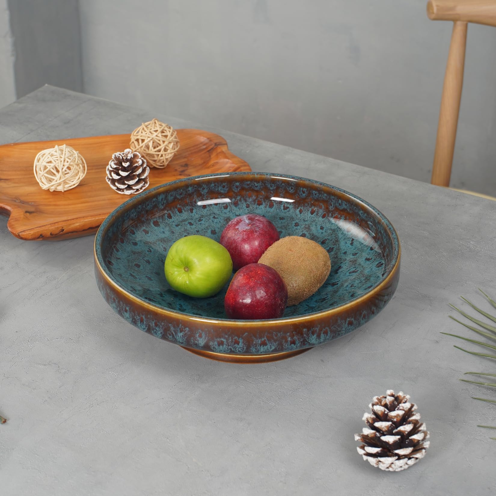 STE-CER cuenco-fruta cerámico con glaseado reactivo añade elegancia a la cocina