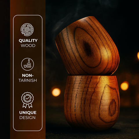 Dos vasos STEAKMAN XWOOD en mano, perfecto para compartir.
