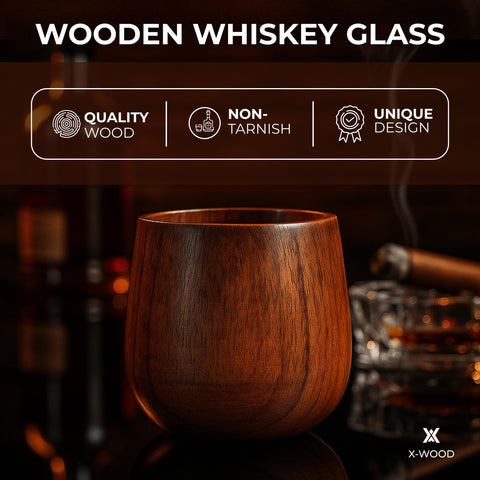 Vaso STEAKMAN XWOOD en mesa para uso diario