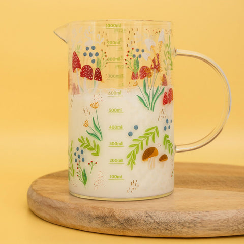 Steel Mill & Co. uso diario en cocina, taza medidora hongo para líquidos