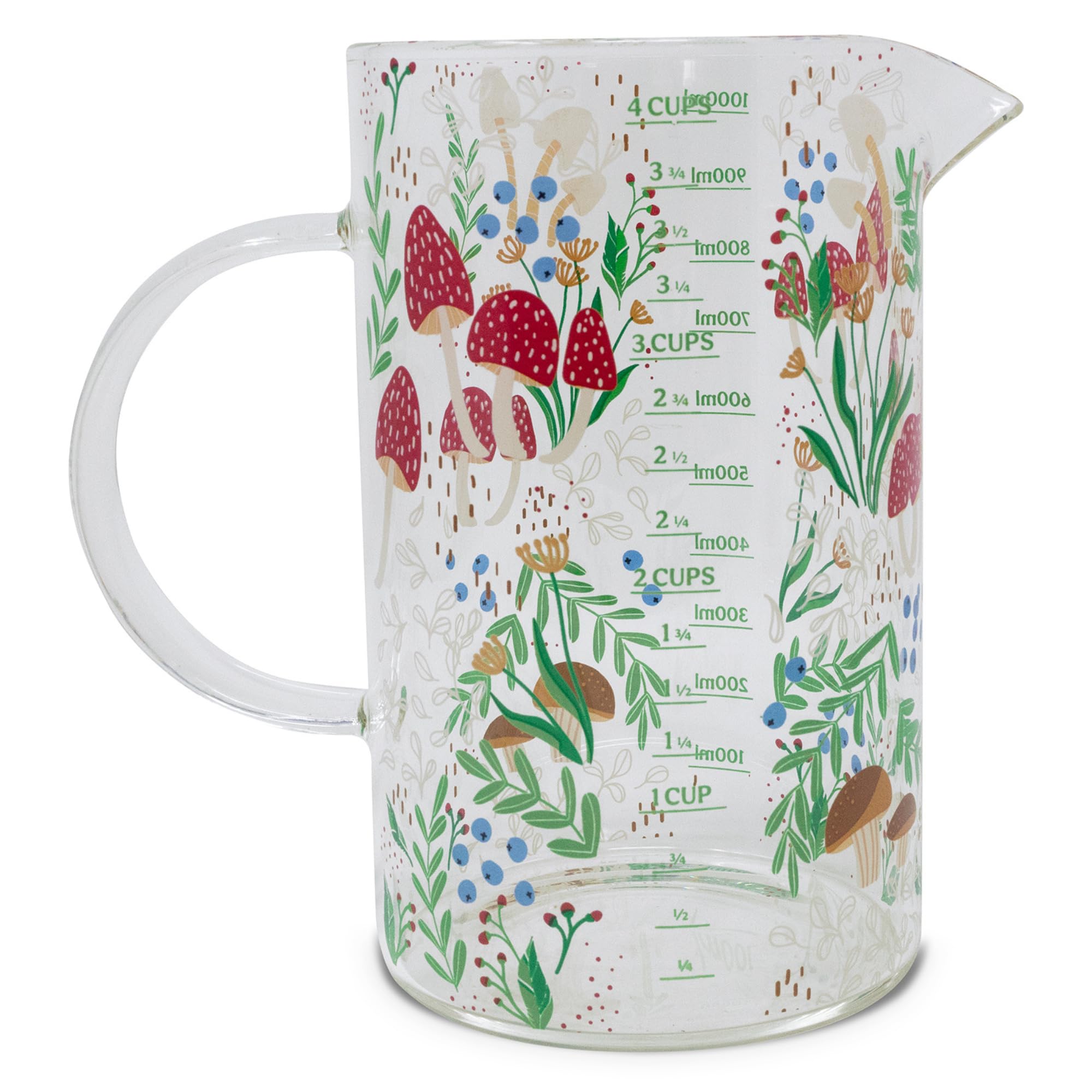 Steel Mill & Co. vaso de medición hongo 1000 ml, precisión para recetas