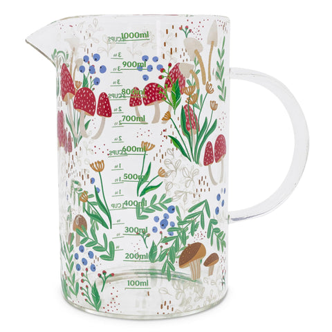 Steel Mill & Co. vaso de medición hongo en cristal, diseño decorativo y práctico