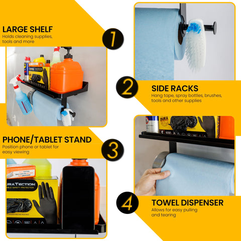 SteelChimp estante pared 17x8: superficie amplia para herramientas y consumibles.