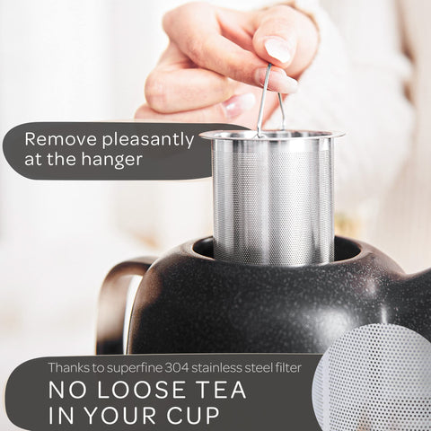Steinzeit Tetera vertido suave para servir té caliente sin goteos