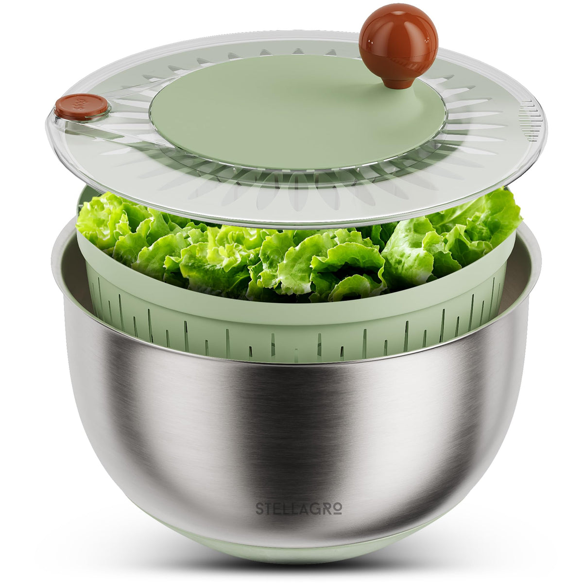 STELLAGRO centrífuga de ensaladas en acero inoxidable con gran capacidad para la cocina
