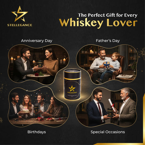 Interior carbonizado STELLEGANCE, realza el aroma al servir whisky.