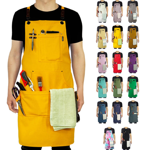 Delantal Stenffy para cocina con bolsillos múltiples, protege la ropa
