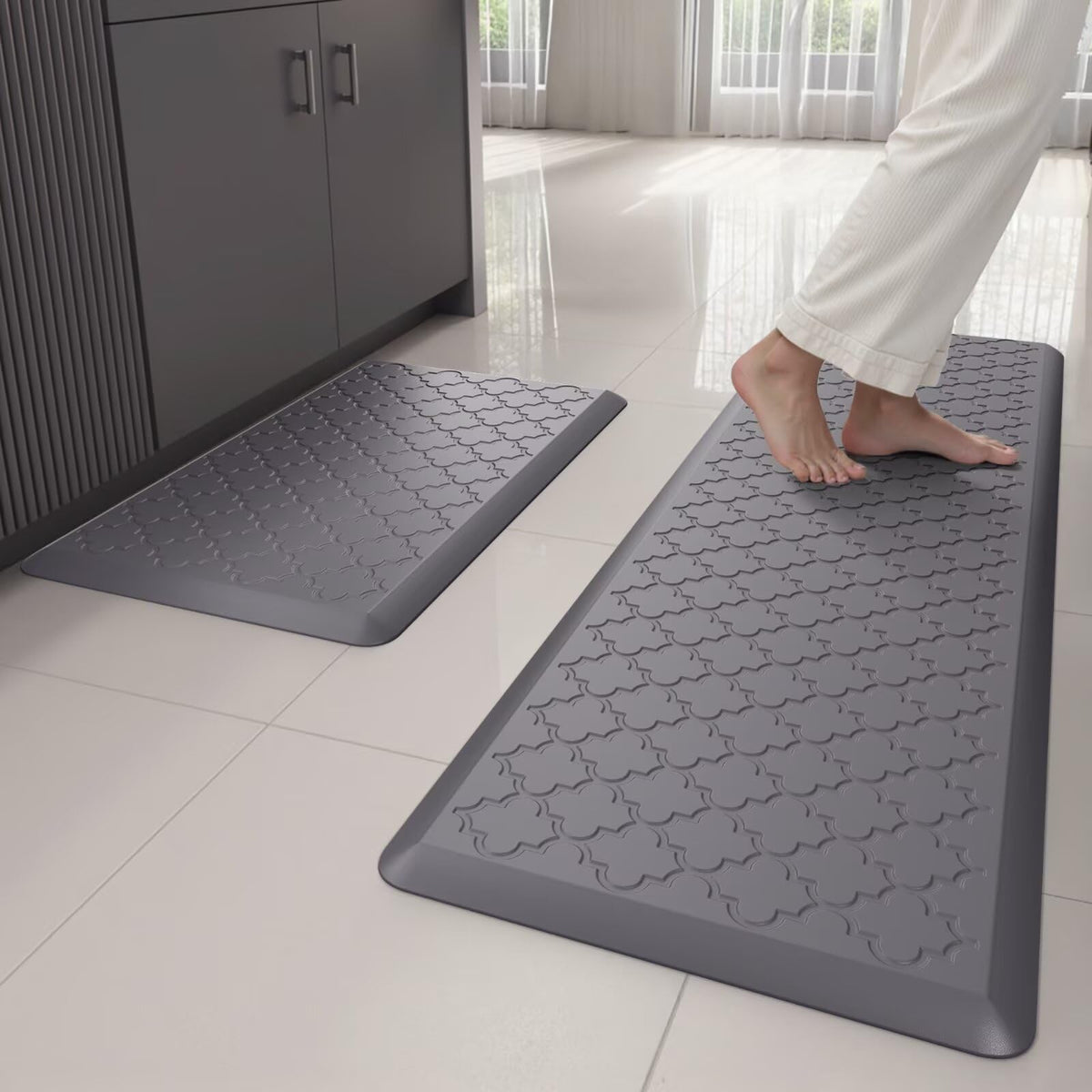 StepAura alfombrilla cocina antifatiga 439x737 cm, espuma de alta densidad para mayor confort.