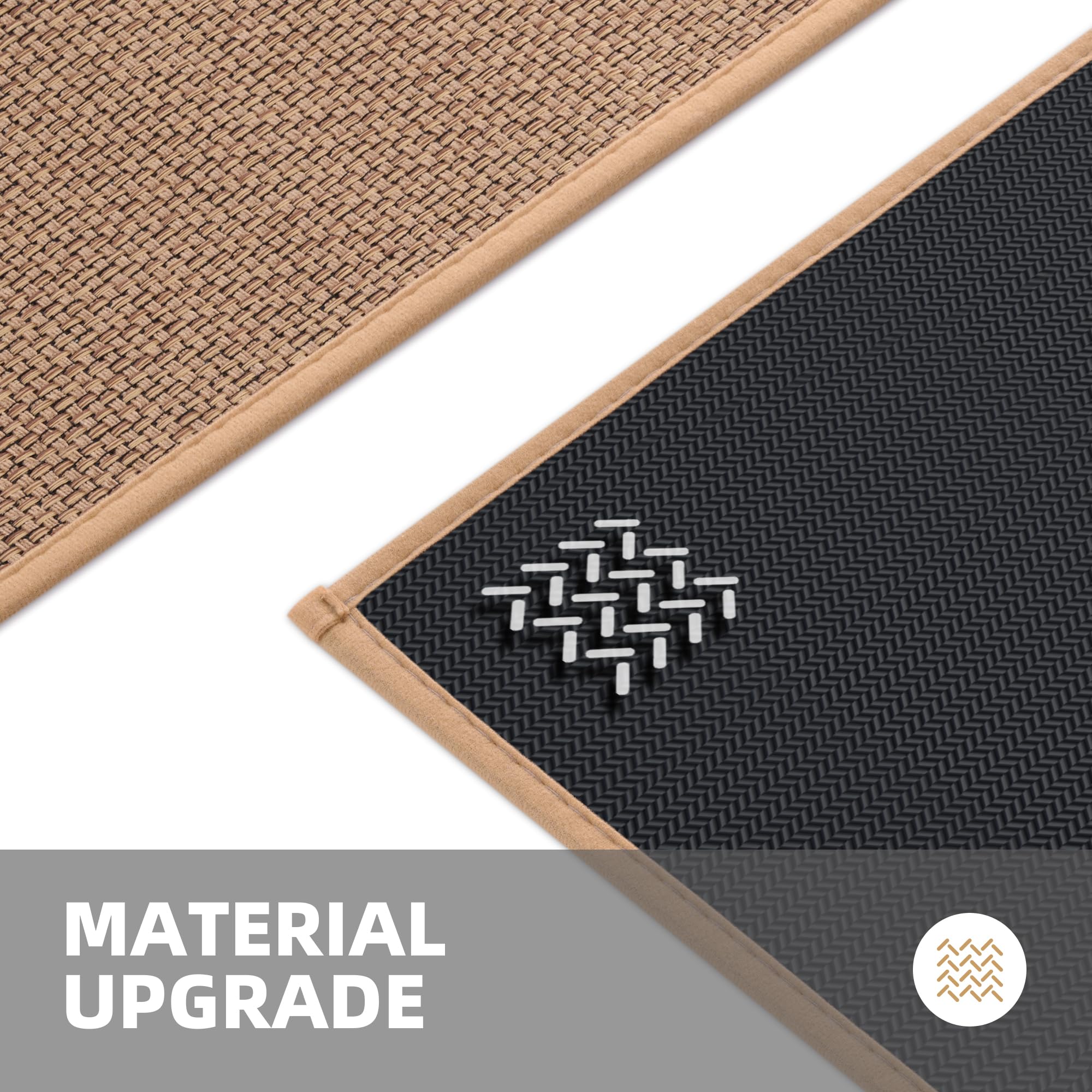 Alfombra StepAura beige para cocina, suave y cómoda.