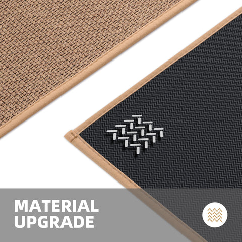 Alfombra StepAura beige para cocina, suave y cómoda.