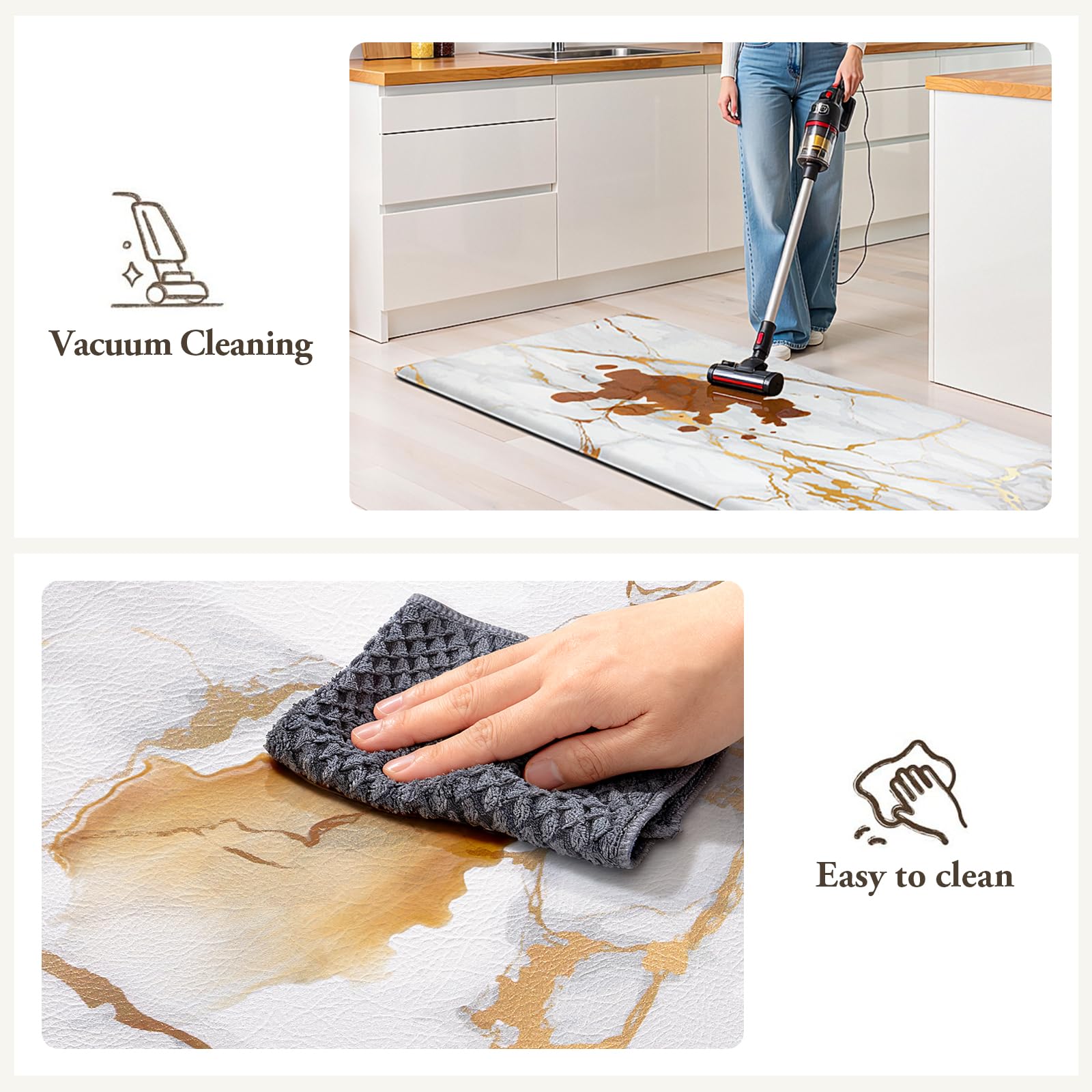 StepLively felpudo de cocina de perfil bajo, se asienta plano para pasos seguros