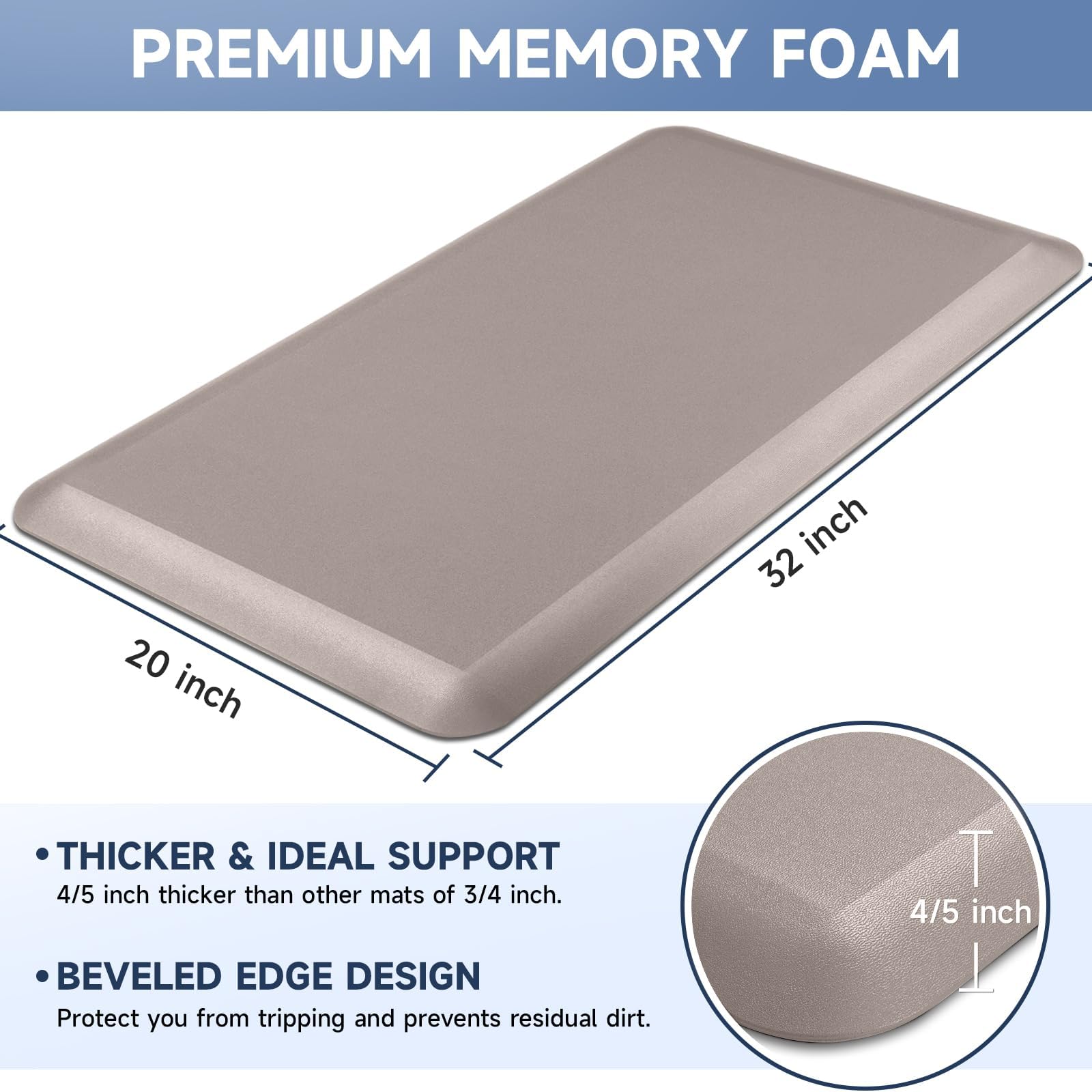 StepRite superficie de PVC resistente al agua en khaki, fácil de limpiar.