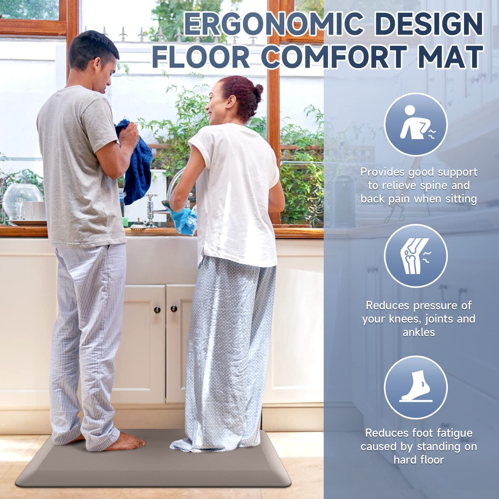 StepRite uso diario en cocina y lavandería con soporte ergonómico.