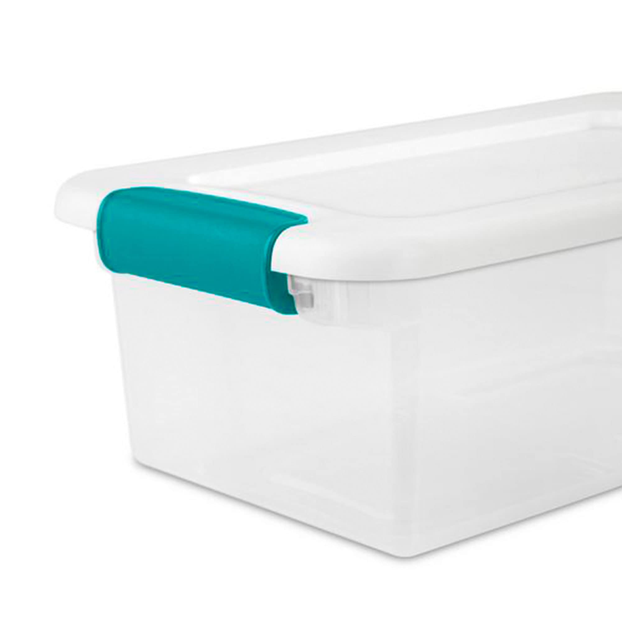 Sterilite 14928012, lado claro, fácil de apilar y optimizar espacio.
