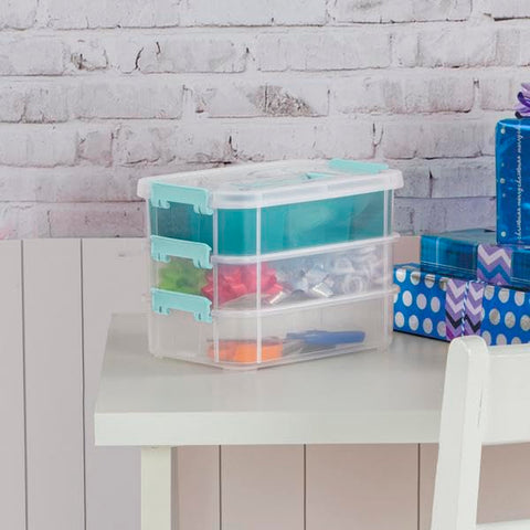 Sterilite caja transportable con asa para mover suministros fácilmente