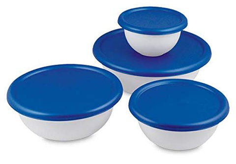 Sterilite: boles de 5 1/2 cuartos con tapa azul, gran capacidad para servir