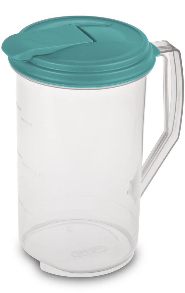 Sterilite jarra de bebidas 2qt azul Atol, vista clara para detectar niveles.