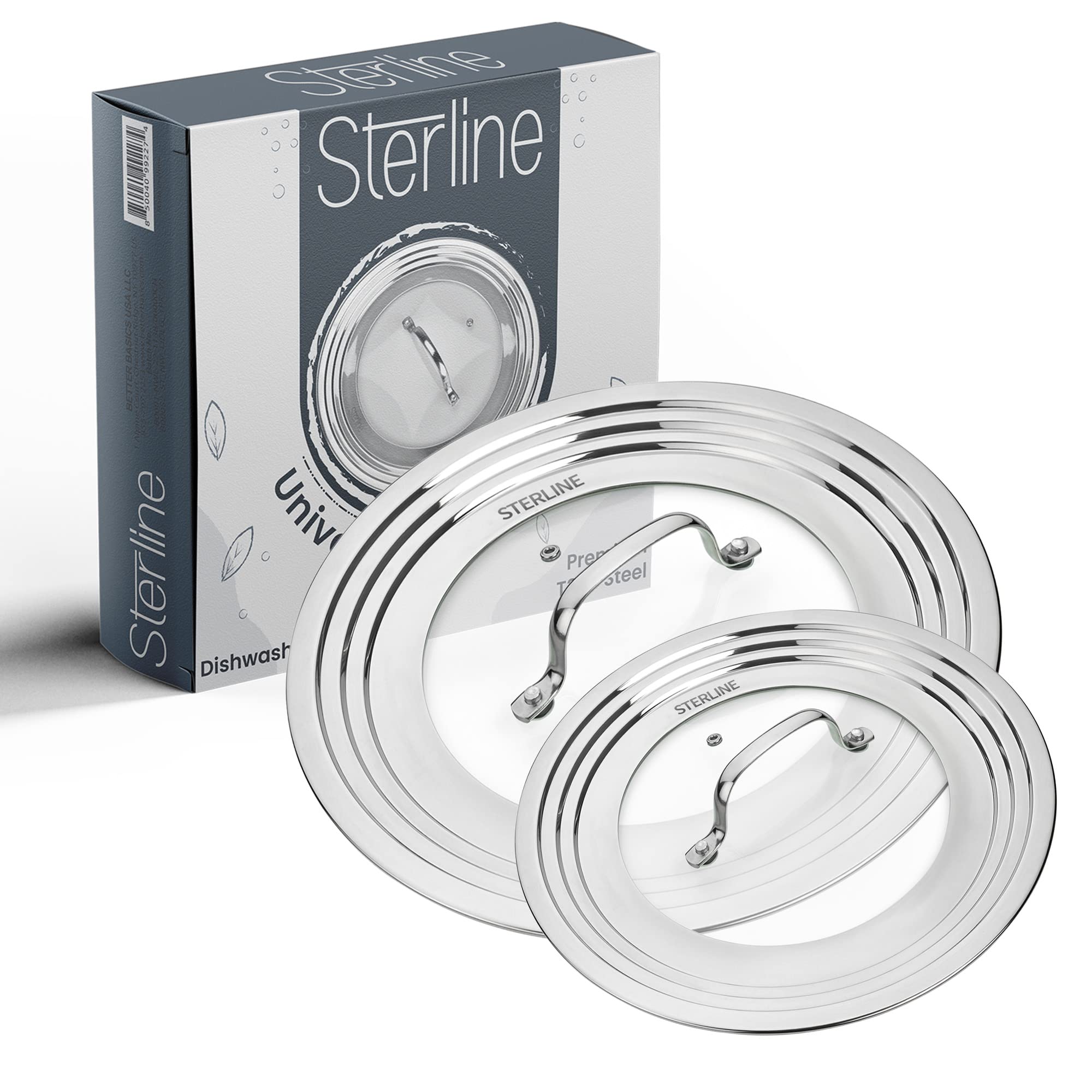 Sterline tapa universal de vidrio templado pequeña, visión clara para vigilar la cocción.