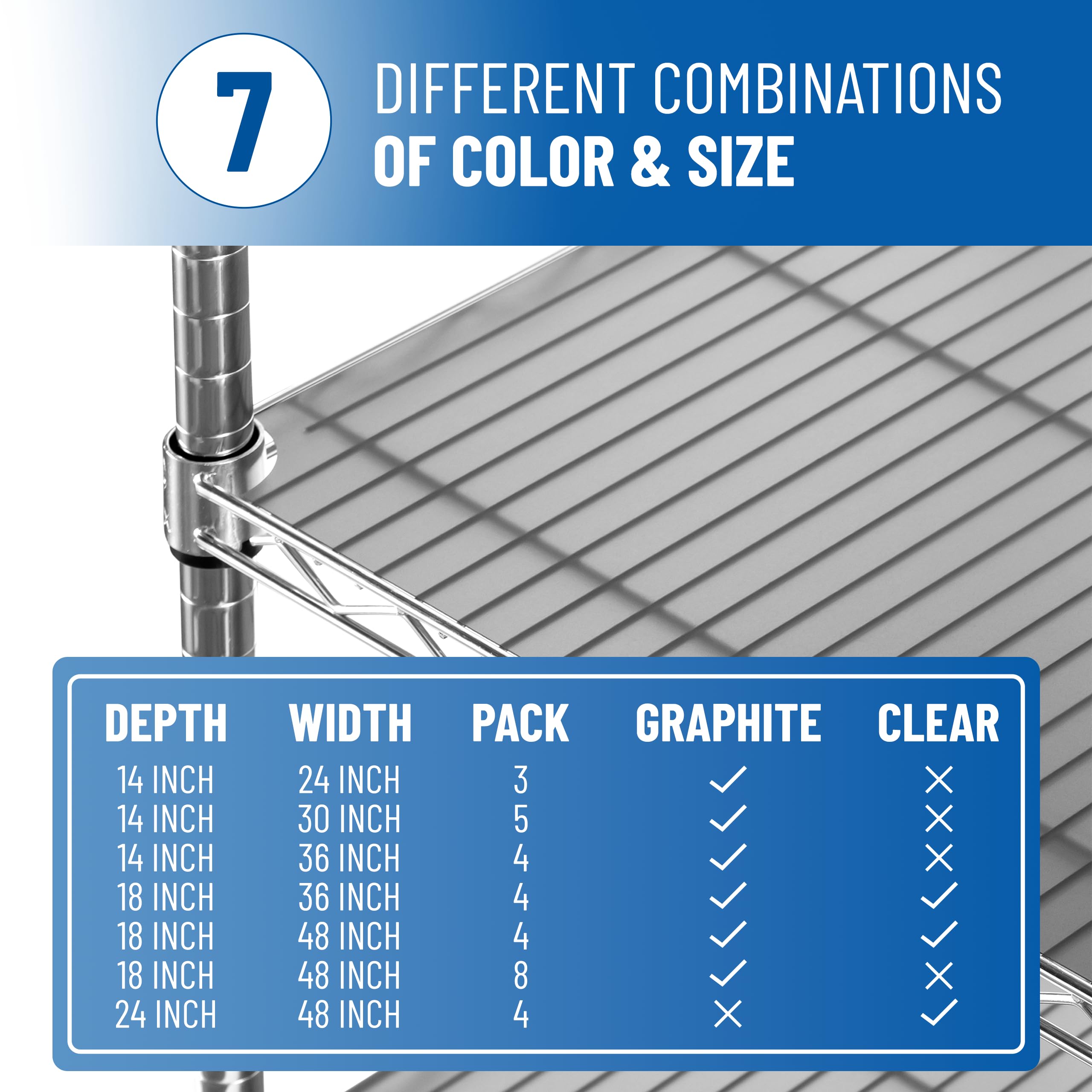Sterling plastico-estante 18x48 grafito: protección antideslizante para almacenamiento ordenado.