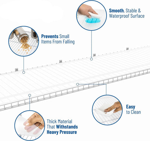 Sterling Shelf Liners aptos para 4 estantes refuerzan uso.