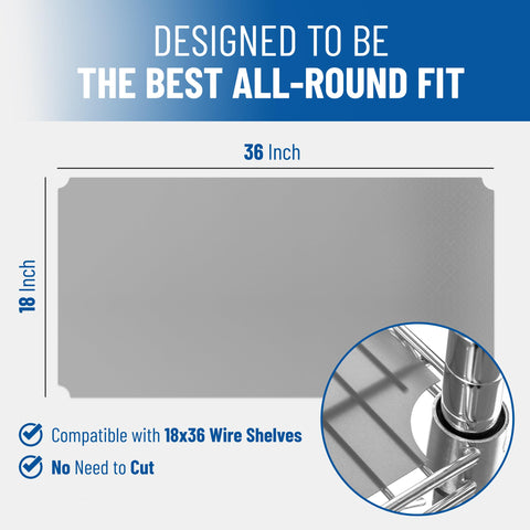 Sterling Shelf Liners cubiertas de 18x36 pulgadas para estantería de alambre, protección impermeable.
