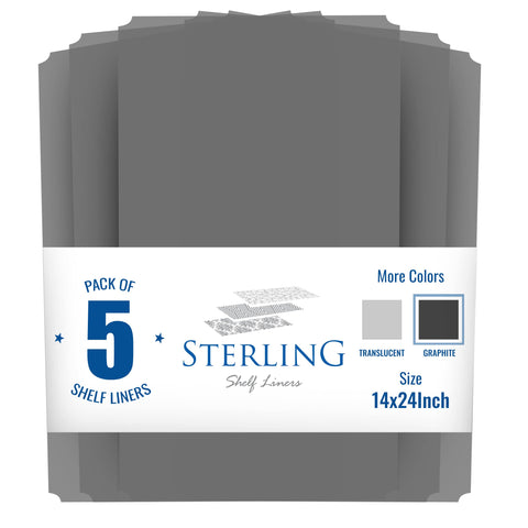 Sterling Shelf Liners grafito, estantería de alambre compatible, 13-4x23-2 para organización fiable.