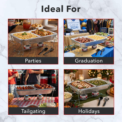 Sterno estilo de vida: buffet familiar con el set en uso durante una celebración al aire libre