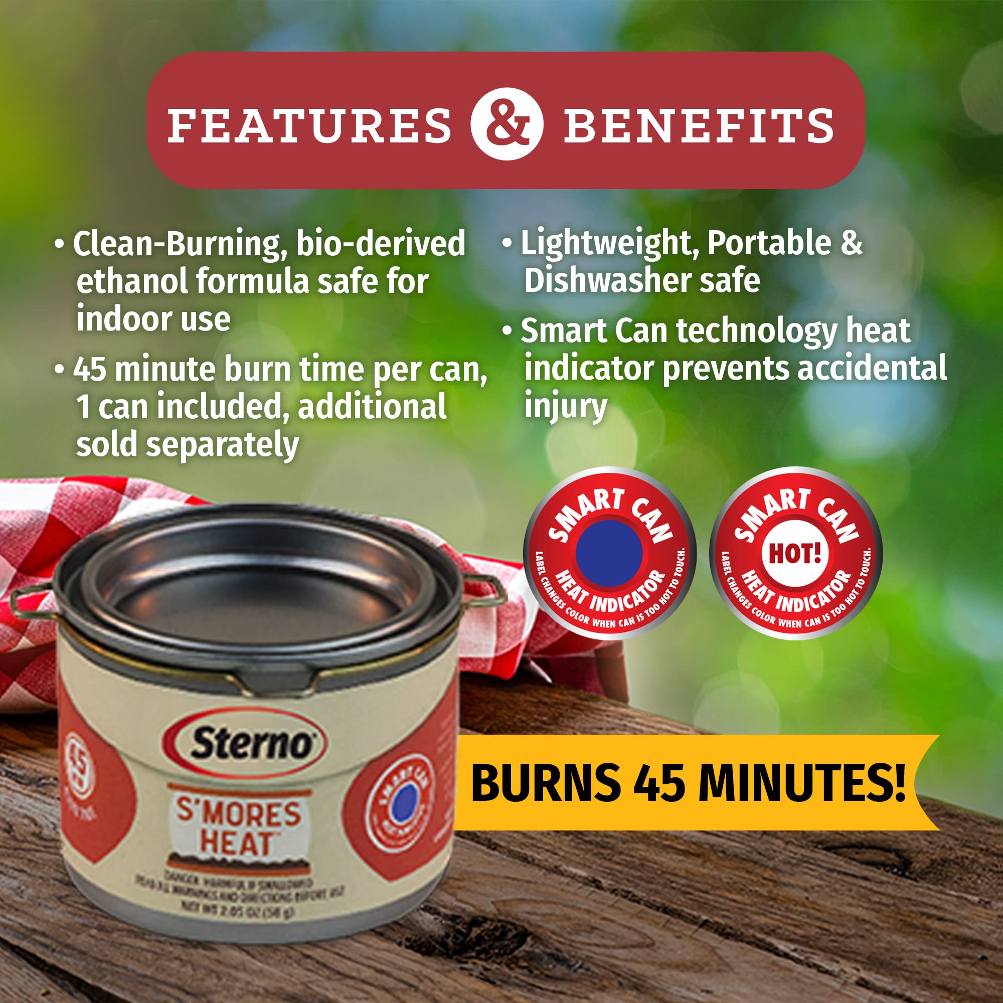 Sterno S'mores Maker Jr con lata de combustible Sterno S'mores Heat incluida para 45 minutos