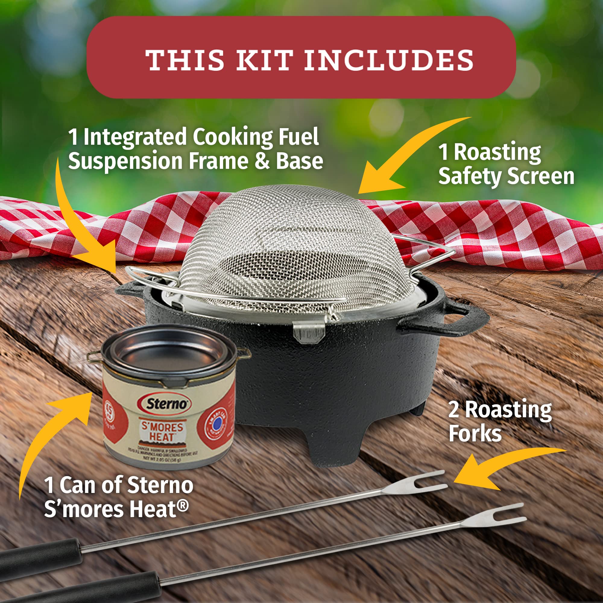Sterno S'mores Maker Jr tenedores de acero inoxidable que facilitan asar con seguridad