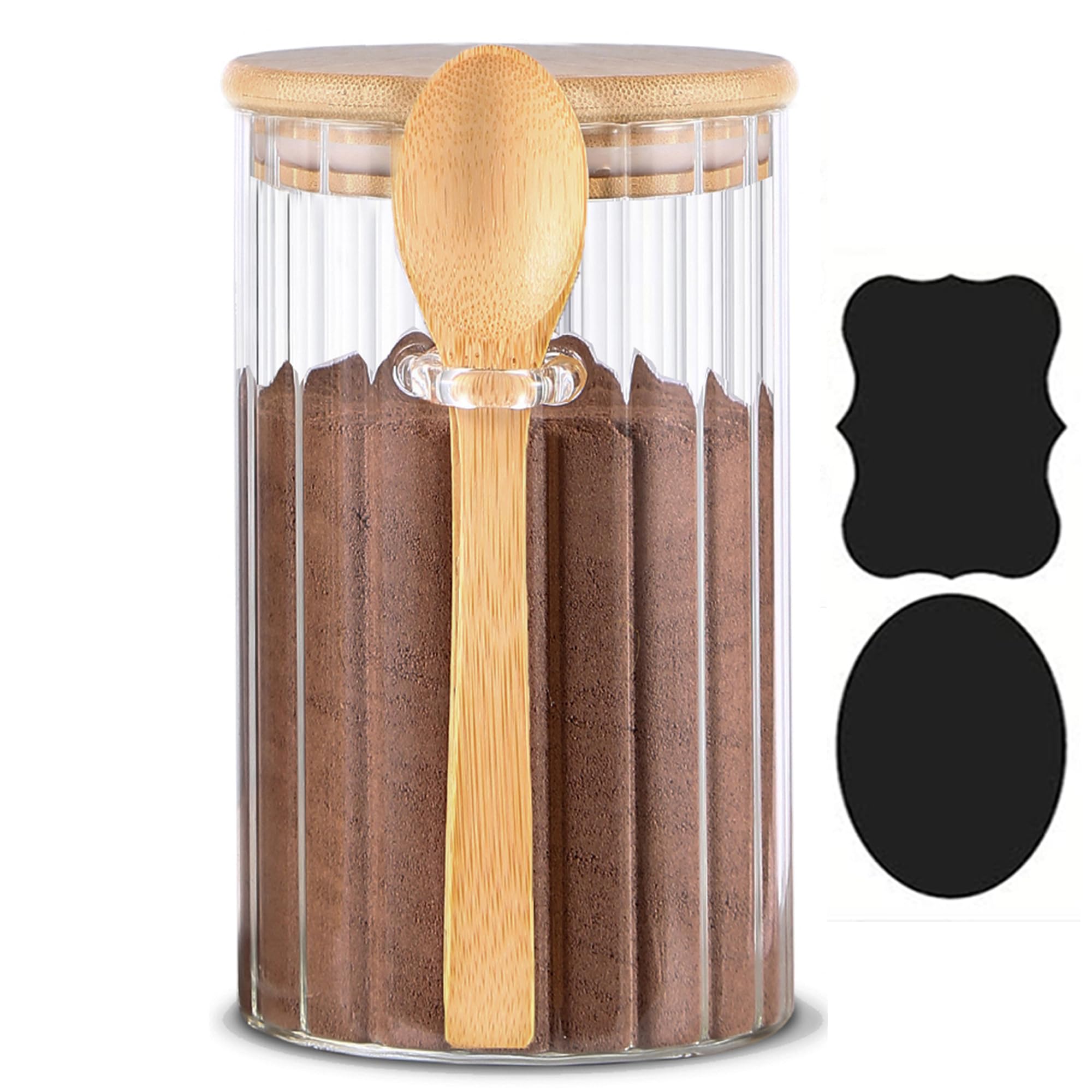 Steviieden tarro de vidrio hermético de 700 ml con tapa de bambú mantiene frescos los alimentos.